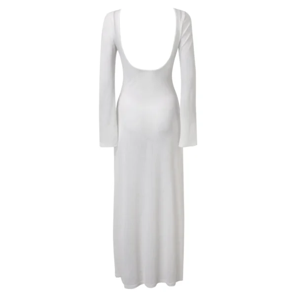 Elegant Crochet Strapless Knit Maxi Dress For Summer Holiday Party - Image 4