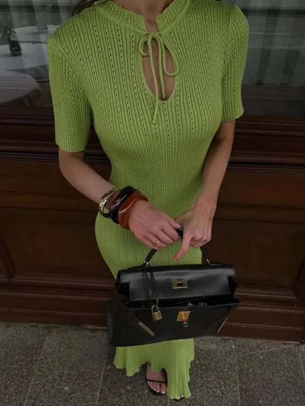 Taruxy Elegant Slim Knitted Long Dress For Women Summer 2025 - Image 5