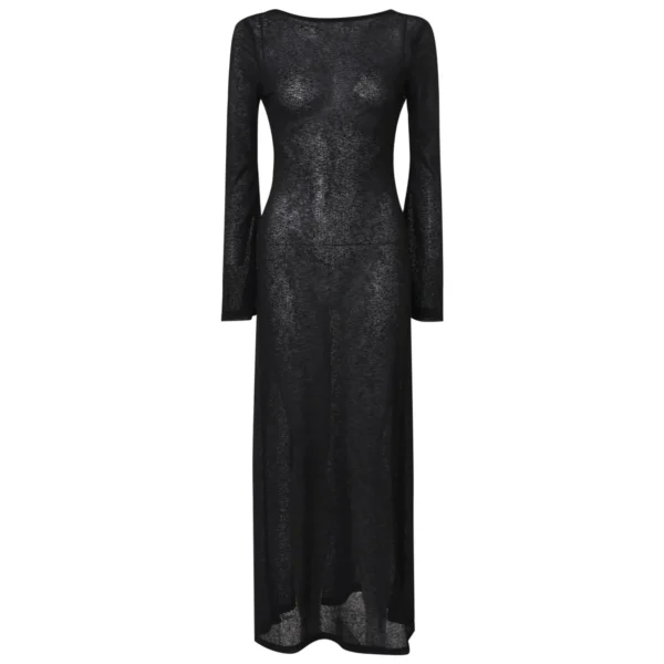 Elegant Crochet Strapless Knit Maxi Dress For Summer Holiday Party - Image 2