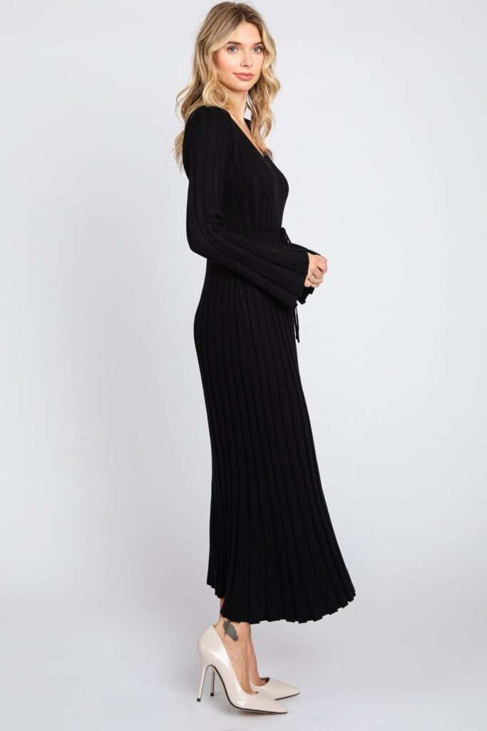 black-knit-maxi dresses