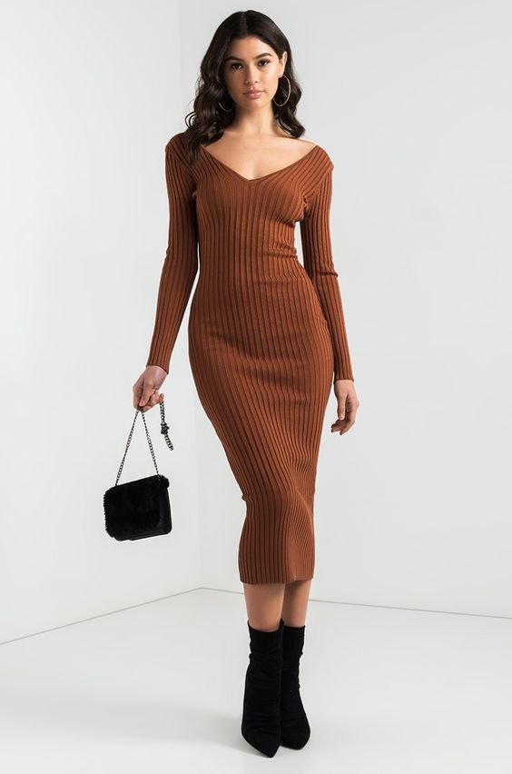 brown-knit-maxi-dresses