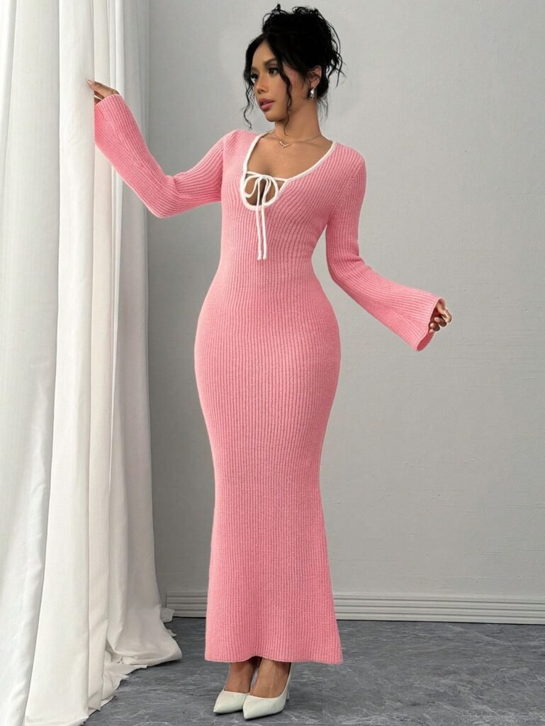 pink-knit-maxi-dresses