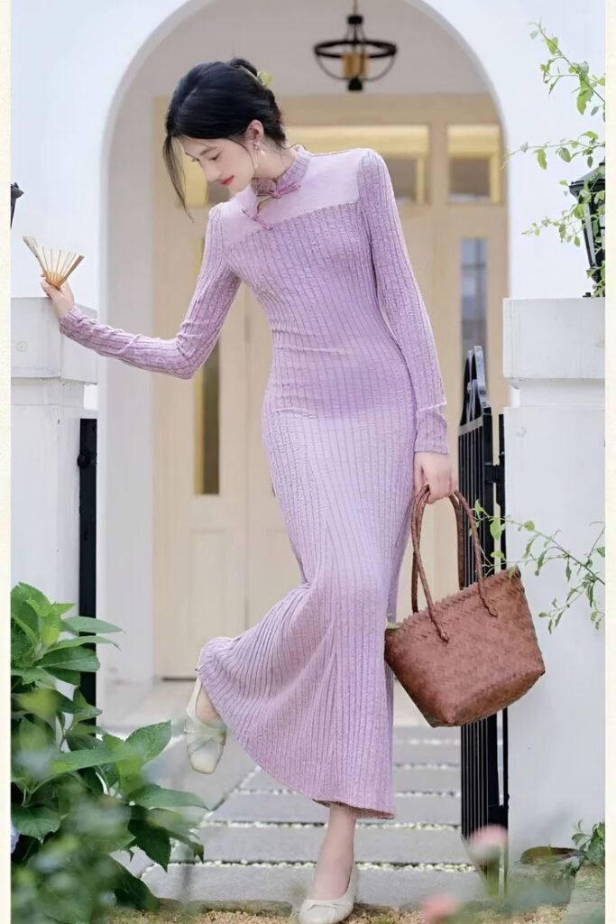 purple-knit-maxi-dresses