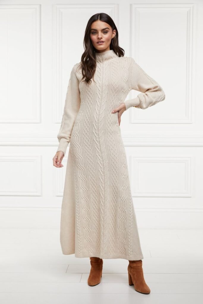 Turtleneck Knit Maxi Dresses