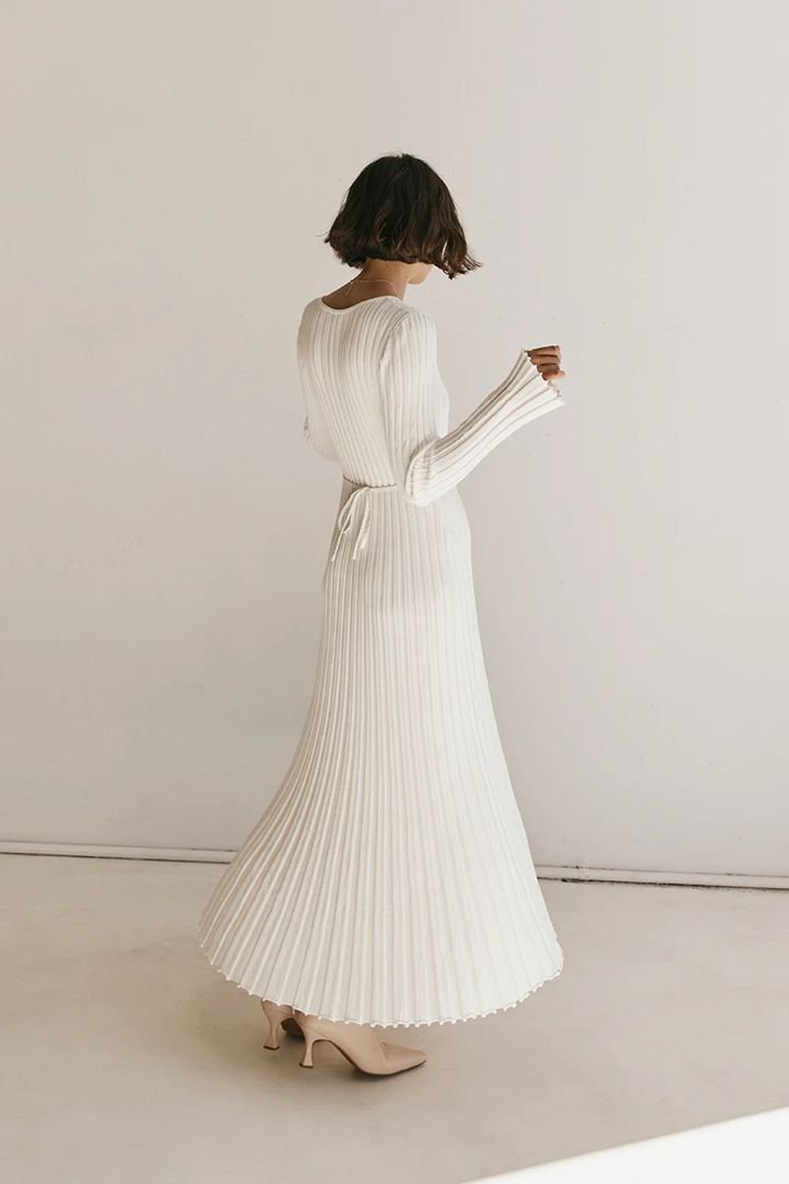 Pleated Knit Maxi Dresses