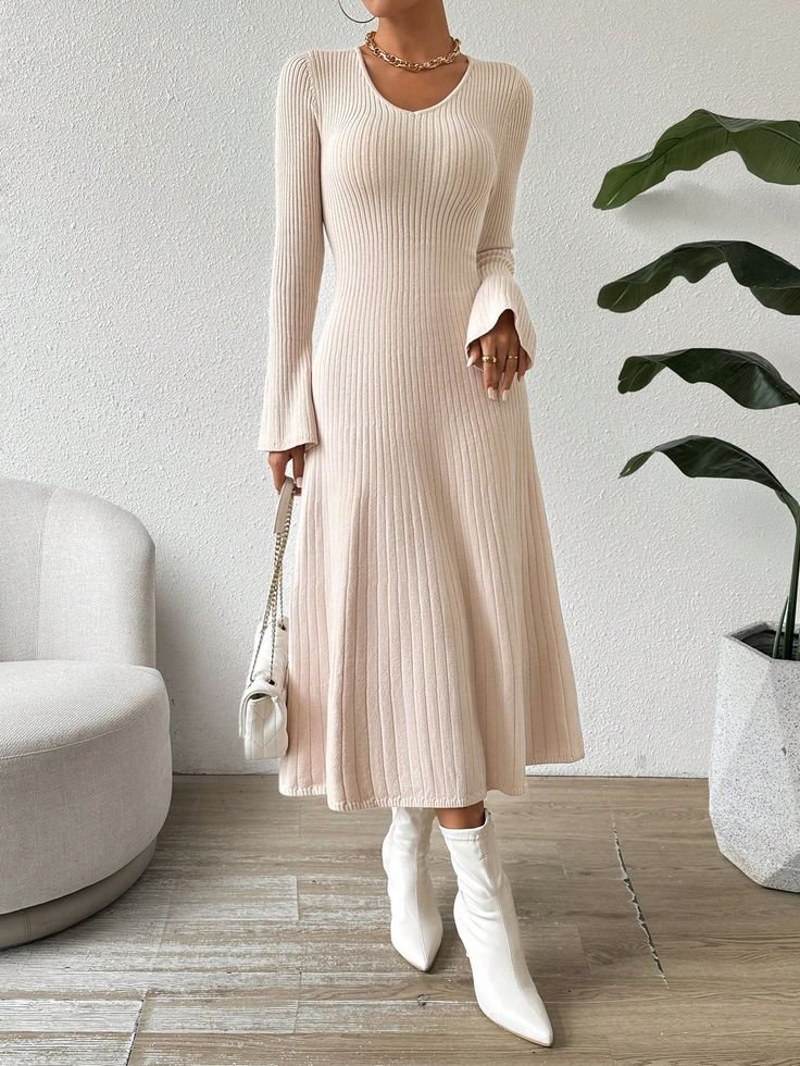 Pleated Knit Maxi Dresses