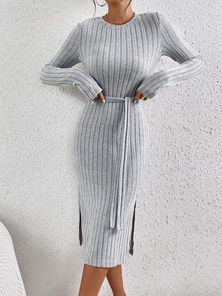 grey knit maxi dresses