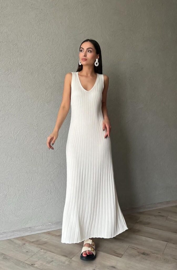 white-knit-maxi-dresses